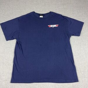 Top Gun Shirt Mens XL Blue Maverick Graphic Logo Tee Made In USA 80s Movie Y2K